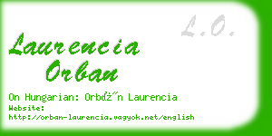 laurencia orban business card